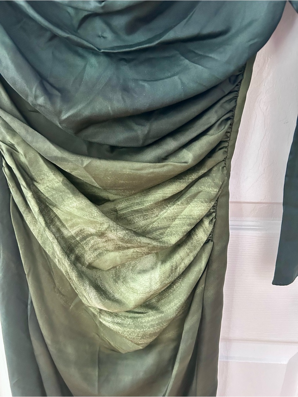 PRADA Dark Green Ombré Midi Dress | 100% Silk | NWOT | Abstract | Asymmetrical - Picture 5 of 10
